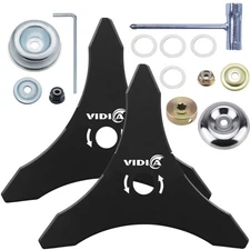 2 Pack Carbon Steel Brush Cutter Blades, 10" x 3 Teeth Weed Eater Blades for ...