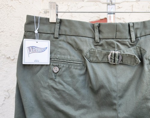 New 36 Fit 34x32 J. Press Cotton Flat Front Chino Straight Pant Olive Green 34 - Picture 14 of 19