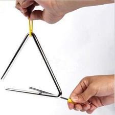 Superior Sound Quality Musical Steel Triangle Percussion Instrument with Striker