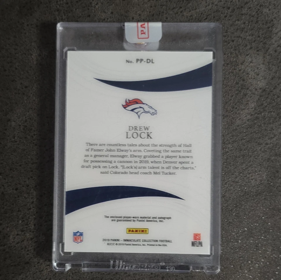 2019 Drew Lock Immaculate  Rookie /99  RPA Patch Auto RC panini sealed - Image 3 of 3