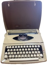 Vtg Cream Yellow Royal Royalite 64 Typewriter with Hard Carry Case with Ribbon thumbnail