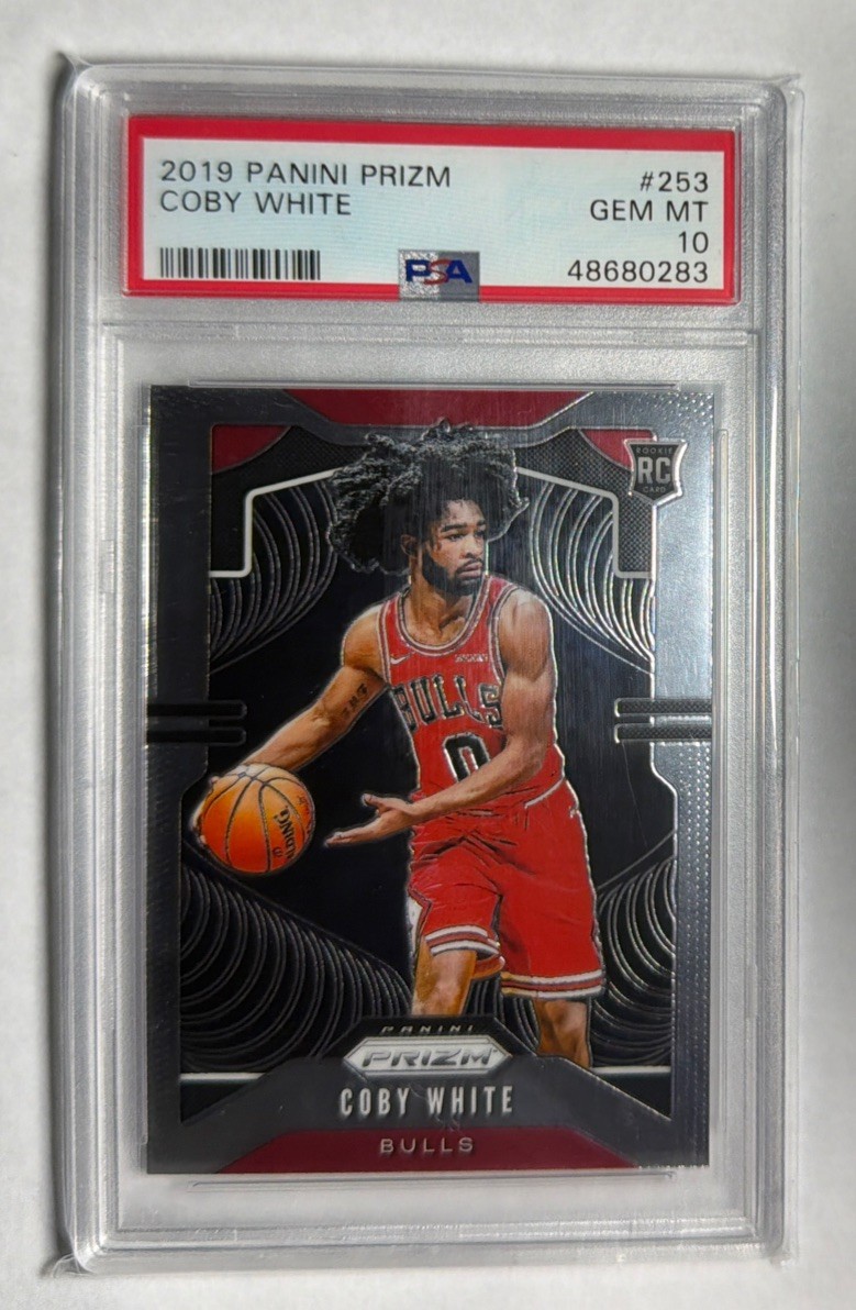 2019-20 Panini Prizm - Rookie Coby White #253 Ball in Right Hand PSA 10 (RC)