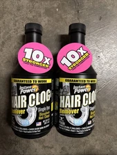 Instant Power Hair Clog Remover 20 oz., SAFE ON ALL PIPES. ACID-FREE. 2 Packs