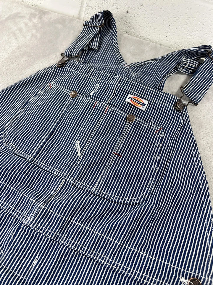 RARE 🔥 Vintage Lollapalooza 1993 Dickies Hickory Stripe Overalls Mens 42x34 USA - Image 4 of 4
