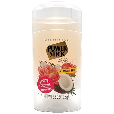 Power Stick For Her Peony Coconut Aluminum-Free Deodorant, 2.5oz.