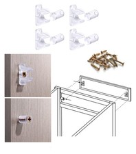False Front Cabinet Clips, Hosrnovo 4 Pairs with Screws Reinforced Sink Tip-O...
