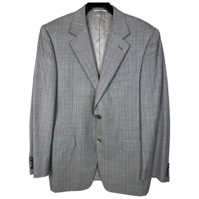 Canali Exclusive Men's Dove Gray Blazer Two-Button Wool Silk Size US 40R Italy
