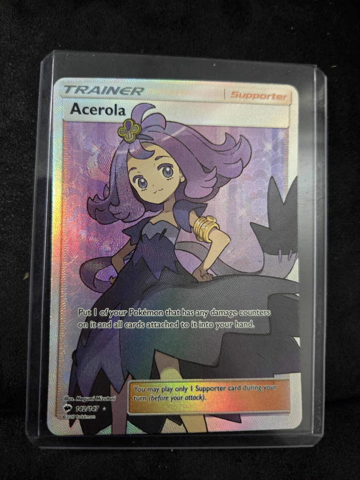 Acerola 2017 Sun & Moon: Burning Shadows #142/147 Holo (Full Art