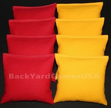 CORNHOLE BEAN BAGS Red  Yellow 8 ACA Corn Hole Game Toss Bags Chiefs USC Iowa
