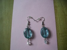 Modeschmuck - Ohrhaken in petrol - handmade - selbstgemacht