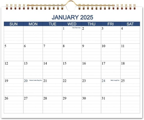 Organize with Style - 2025-2026 Wall Calendar Planner, Thick Paper & Blue Design - Imagen 3 de 9