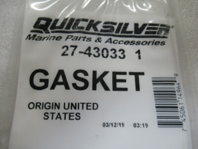 まりページ Z37 Genuine Mercury Quicksilver 27-43033 1 Gasket OEM New Factory