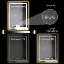 Awoco LED Bathroom Mirror, 20x28 Inch Vanity Mirror withBacklit and Front...