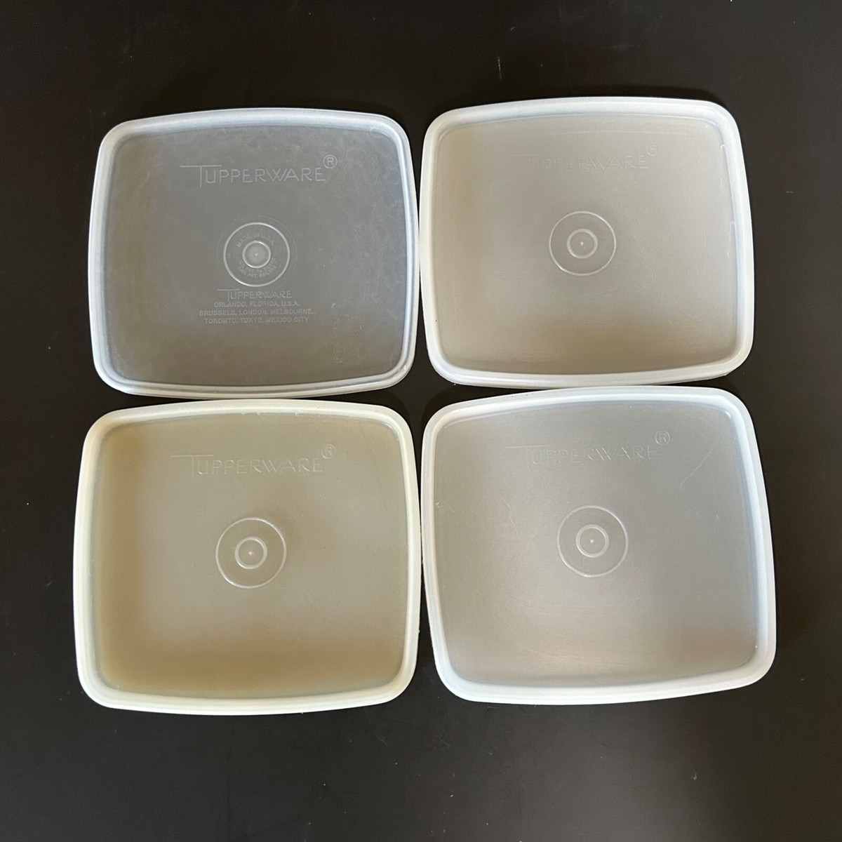 TUPPERWARE – Bel ensemble de 3 boites cristal, couvercles à piston - Arts de la table