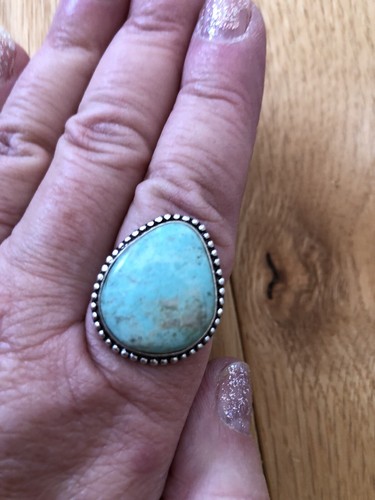 Light Blue Peruvian Turquoise Size 10 Ring - Picture 4 of 6