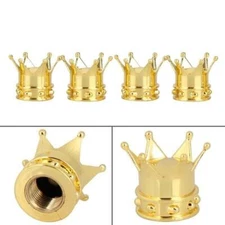 4pcs Tire caps crown gold for cars and bikes wheel stem nipple caps for trucks