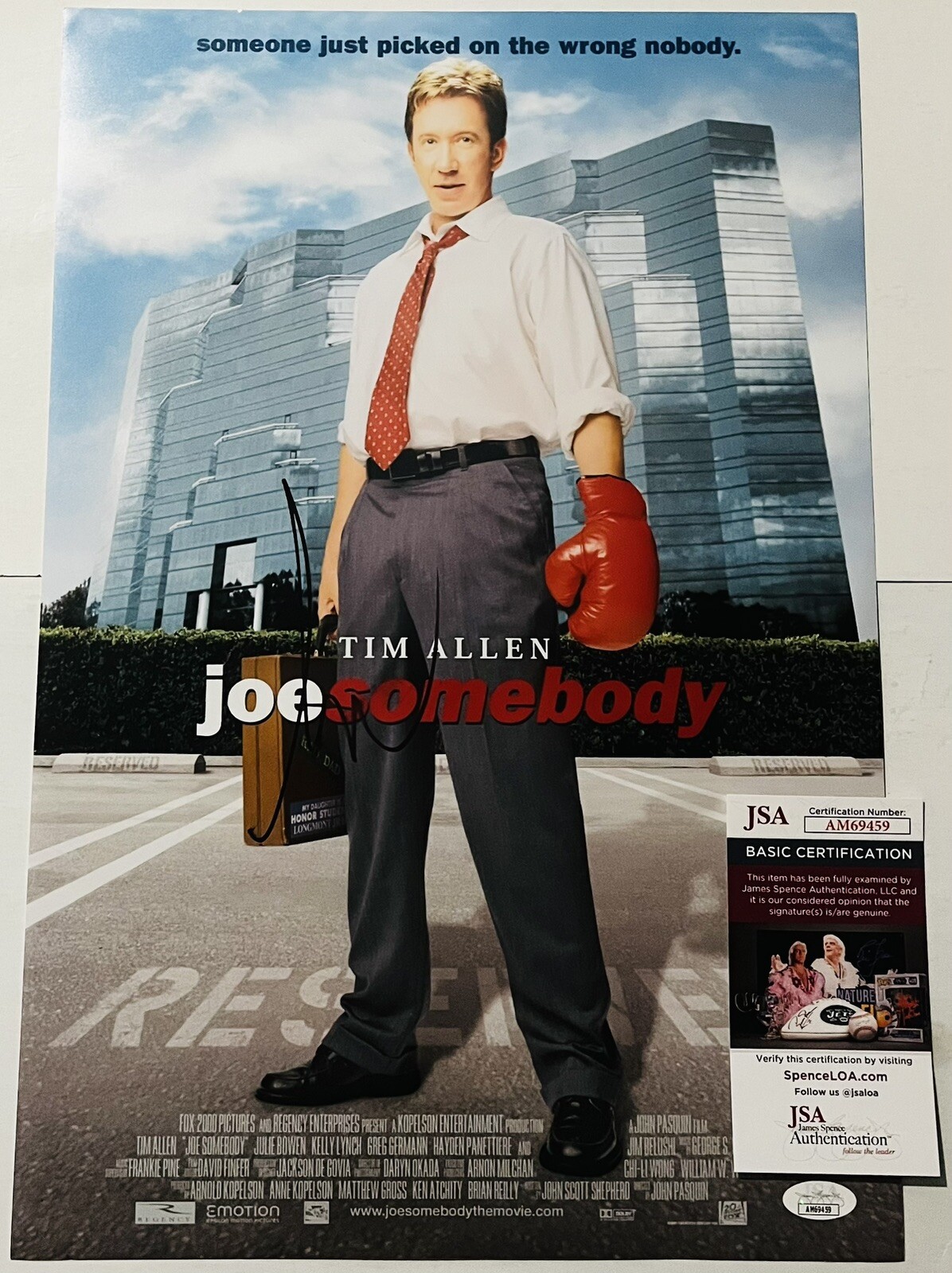 TIM ALLEN Autographed Signed 12X18 JOE SOMEBODY MOVIE POSTER PHOTO JOE SCHEFFER JSA COA 