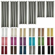 Doppelpack Vorhang Verdunkelung mit Ösen Gardinen blickdicht Dekoschal e563