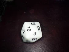 24-Sided White Polyhedral Die D24 Gaming RPG Tabletop Board Card CCG Game Dice