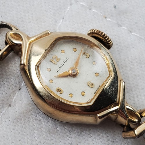 RARE VINTAGE HAMILTON MECHANICAL HANDWIND SWISS 10K R.G.P BEZEL WOMEN'S WATCH - Picture 3 of 10