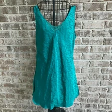 Val Mode Lingerie Nightgown Stars Clouds See measurements Lace V Neck Vintage