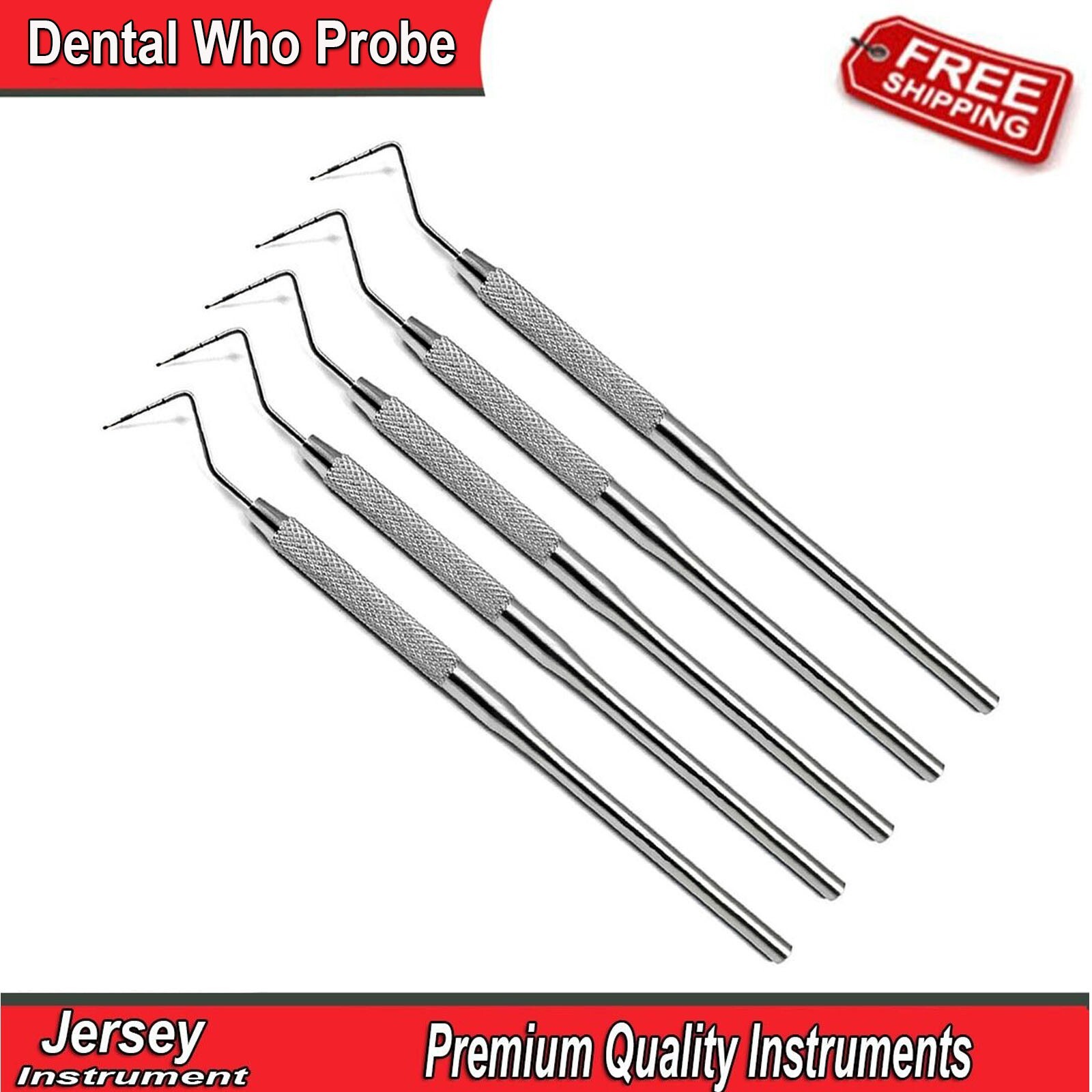 Dental Who Probe Color Coded Marking Perio Tooth Depth Measuring Probes