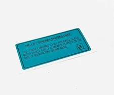 1968-76 GM Door Jamb ID Vin Number Decal Sticker Buick GS Olds GTO Chevy Caddy