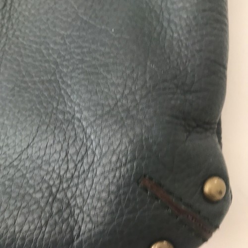 Lucky Brand Crossbody Fold-Over Shoulder Bag Green Pebbled Leather Fringe Tassel - Picture 8 of 18