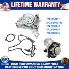 Water Pump & Thermostat w/ Housing for M272 Mercedes-Benz ML350 SLK280 SLK350 V6