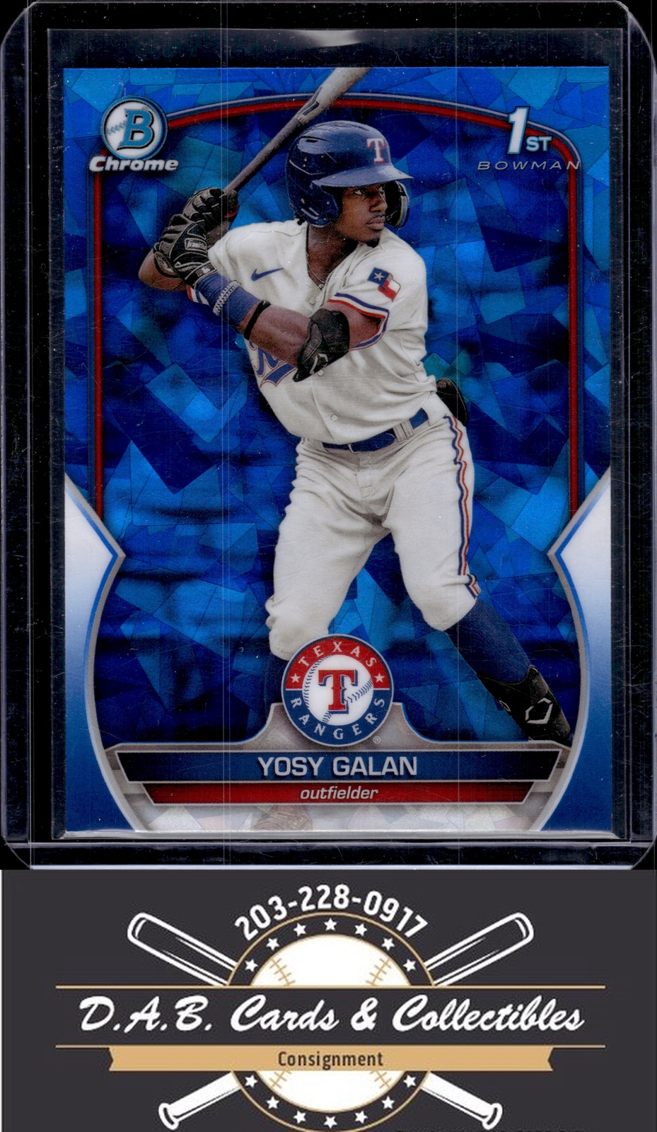 2023 Bowman Chrome Sapphire Edition #BCP-221 Yosy Galan Prospects Texas Rangers