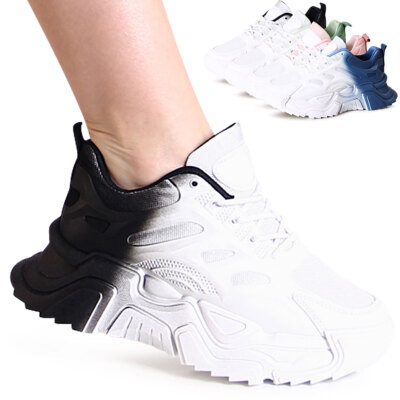 Women's Platform Sneakers Chunky Sports Shoes Gradient Wedge