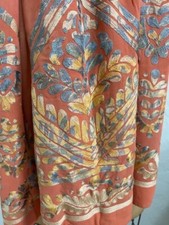 Vintage Shawl Scarf Rectangle Piano Silk Georgette Hand Embroidered 76"x26"