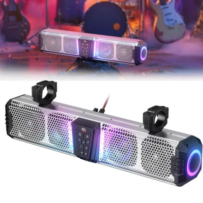UNBRAND KEMIMOTO Midnight S60 26" Marine Boat Speakers RGB UTV Sound Bar IP66 Waterproof