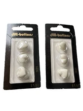 Vintage Dill Buttons 1631 White Hearts Size 9/16” (14mm)