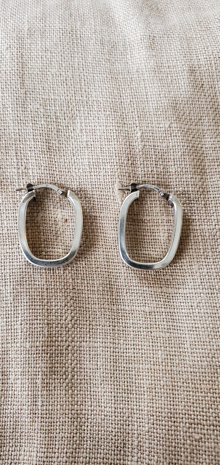 Sterling Silver Hoops Squared Rectangular Hoop Jo… - image 4