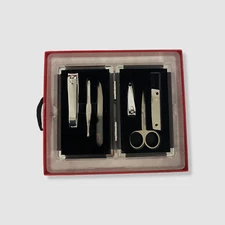 Perry Ellis Portfolio Men's Silver 6-Piece Manicure Grooming Kit