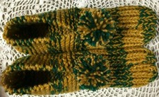 Unisex Handmade Slippers Gold/Green Bay Packers Wms XX Large Mans X Lg 10 3/4"