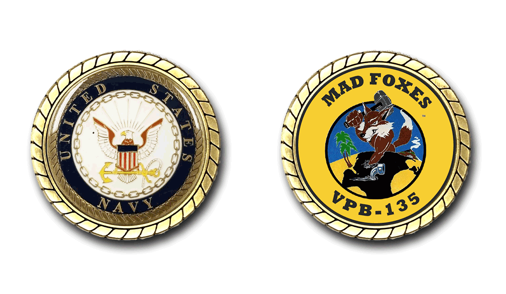 VPB-135 Mad Foxes US Navy Challenge Coin Officially Licensed US Navy