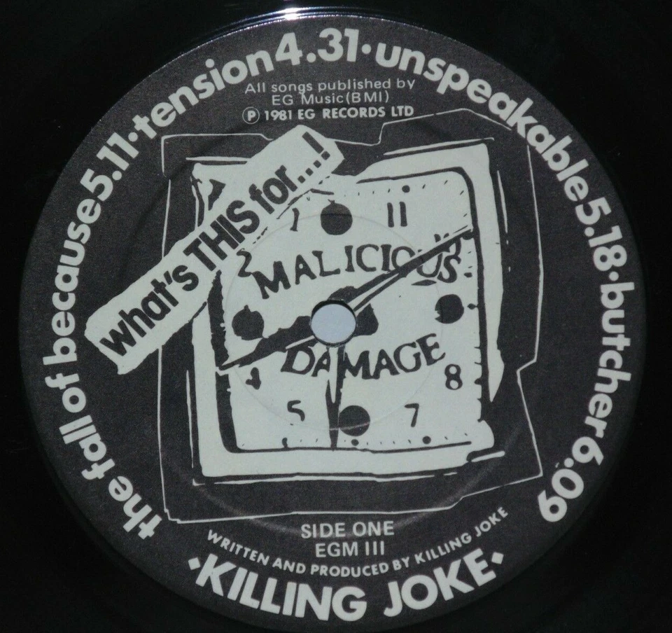 KILLING JOKE What's This For LP 1982 VG+ Plays Well Malicious Damage EGM111  - Image 2 of 3