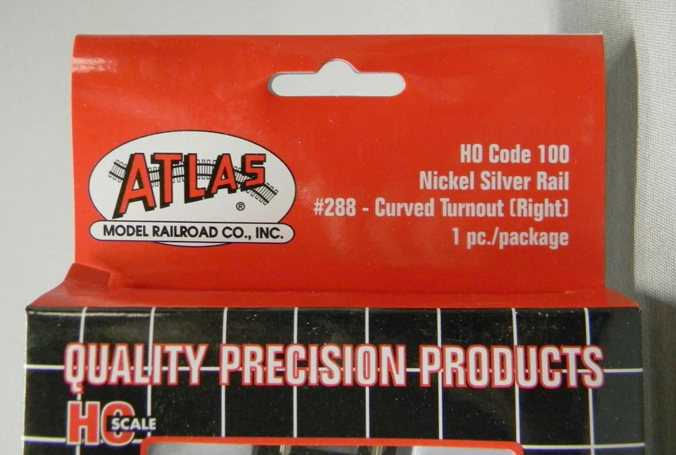 ATLAS 288 HO SCALE CODE 100 CURVED RIGHT HAND TURNOUT track switch ATL288 NEW - Image 2 of 4