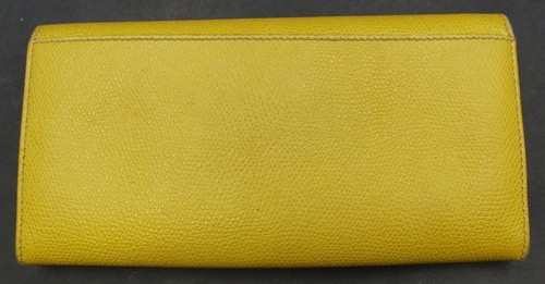 Authentic Vintage Loewe Leather Long Wallet Purse Card Holder Yellow W020 - Picture 2 of 7