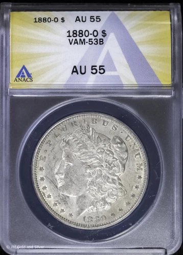 1880-O $1 Morgan Silver Dollar ANACS AU 55 | Vam-53B