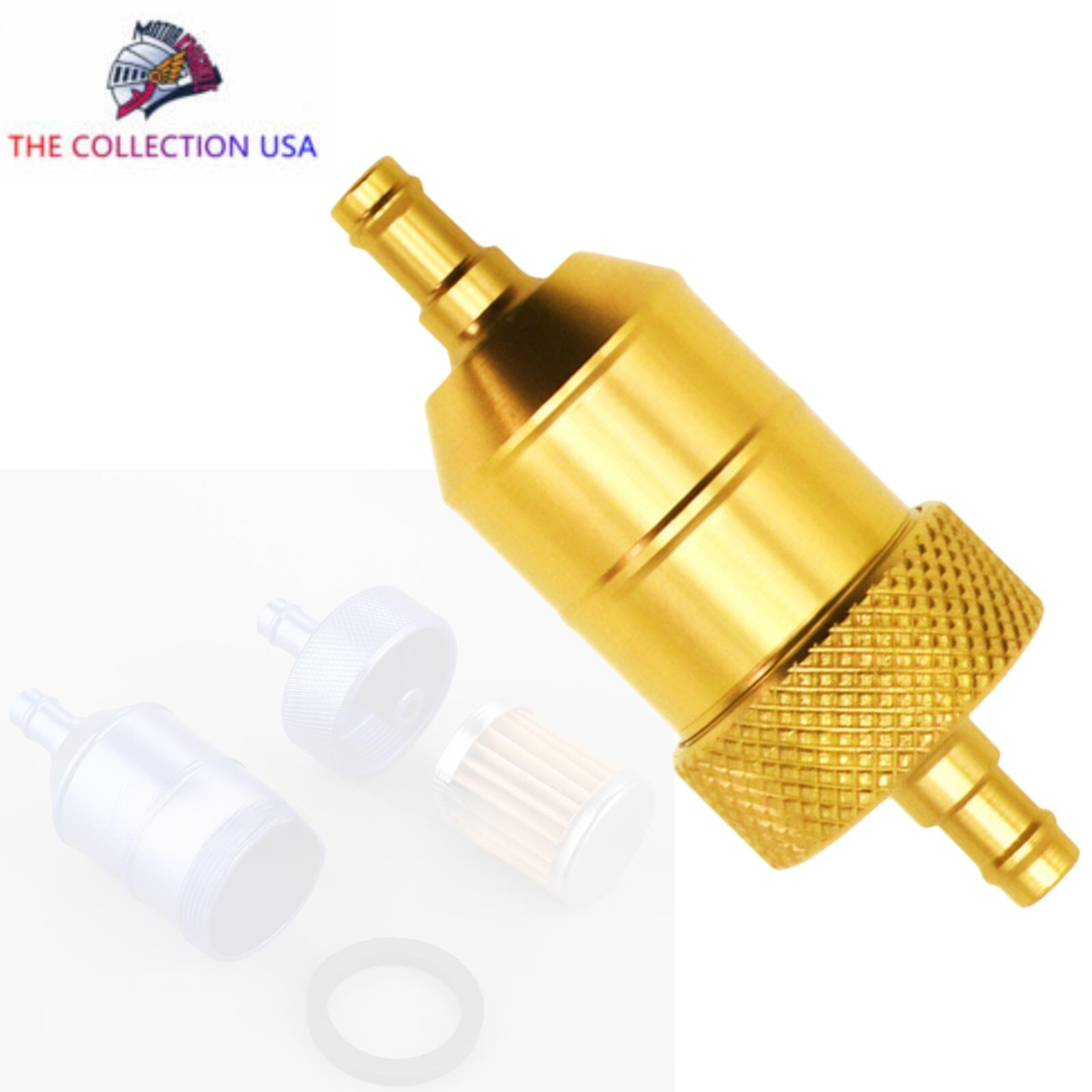 Universal Motorcycle Inline Fuel Filter 8mm 5/16 in CNC Aluminium