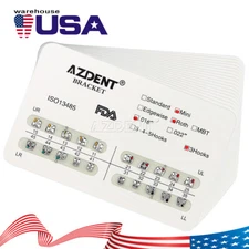 20Pack AZDENT Dental Orthodontic Brackets Braces Mini Roth.018 Hooks 3 Metal