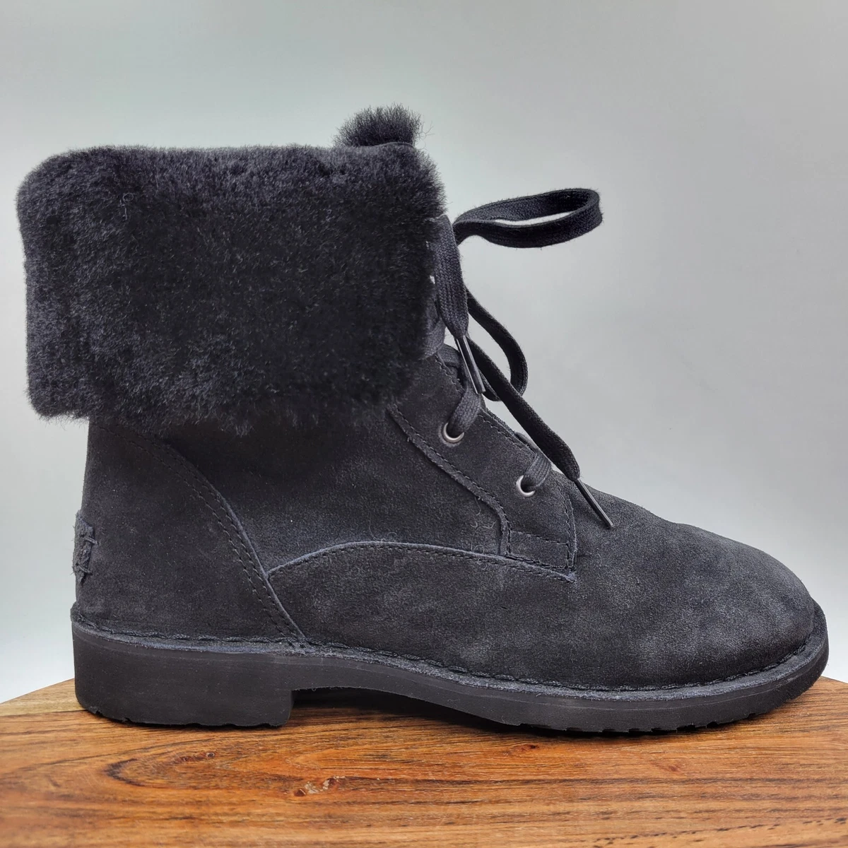 Combat boots with hot sale shearling