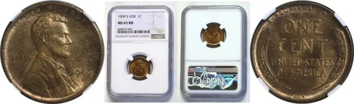 1909-S VDB 1C Lincoln Cent NGC MS-65 RB