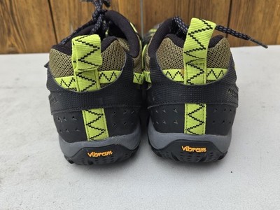 Merrell Vibram Hiking Shoes Mens Size 11 Black Green Mesh Trail