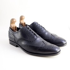 Prada Brogues 41 EU 8 US 2EB127 Mens Black Leather Wingtip Oxford Dress Shoes