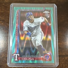 Topps 2025 Chrome Update Alejandro Osuna RC Rangers Green Refractor #USC174 /299