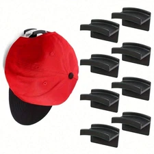 8x Hat Hooks Heavy Duty Self-Adhesive Hat Rack No Drilling Mounting Hat Hangers